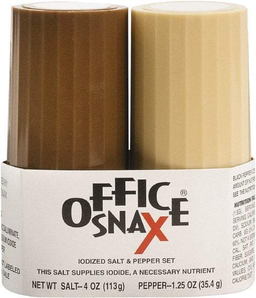 Office Snax - Salt and Pepper Shaker Set - 4 Ounce Salt and 1.5 Ounce Pepper - Caliber Tooling