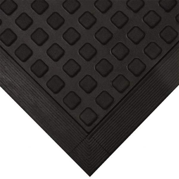 Wearwell - 5' Long x 2' Wide x 5/8" Thick, Anti-Fatigue Modular Matting Tiles - 1 Interlocking Side, Black, For Dry Areas, Series 502 - Caliber Tooling