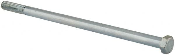 Value Collection - 1/2-13 UNC, 10" Length Under Head Hex Head Cap Screw - Partially Threaded, Grade 2 Steel, Zinc-Plated Finish, 3/4" Hex - Caliber Tooling