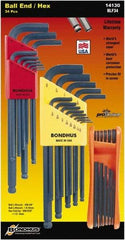 Bondhus - Hex Key Sets - MP.050-3/8/1.5-1MM TRIPLE PK L-WRNCHS ST - Caliber Tooling