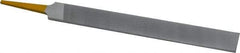 PFERD - 8" Swiss Pattern Hand File - Double Cut, 25/32" Width Diam x 7/32" Thick, With Tang - Caliber Tooling