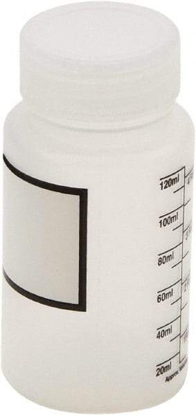 Dynalon Labware - 125 mL Wide-Mouth Bottle - Polypropylene, Translucent, 3.9" High x 2" Diam, 38mm Cap - Caliber Tooling