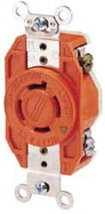 Leviton - 250 VAC, 20 Amp, L6-20R NEMA Configuration, Orange, Industrial Grade, Isolated Ground Single Receptacle - 1 Phase, 2 Poles, 3 Wire, Flush Mount - Caliber Tooling