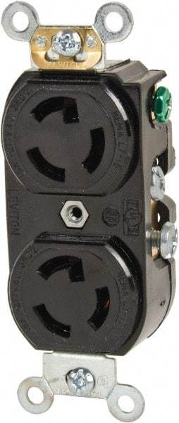 Leviton - 277 VAC, 15 Amp, L7-15R NEMA, Self Grounding Receptacle - 2 Poles, 3 Wire, Female End, Black - Caliber Tooling