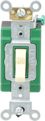 Leviton - 1 Pole, 120 to 277 VAC, 30 Amp, Industrial Grade, Toggle, Wall and Dimmer Light Switch - 1.31 Inch Wide x 4.06 Inch High - Caliber Tooling