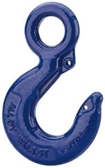 Value Collection - 10,000 Lb Capacity, Alloy Steel Eye Hook - 1-1/2" Hook Throat, 5.78" Reach, 1.56" Eye ID, 7.97" OAL, Plain Finish - Caliber Tooling