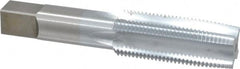 Made in USA - 1-12 UNF 3B 4 Flute Chrome Finish High Speed Steel Straight Flute Standard Hand Tap - Taper, Right Hand Thread, 5-1/8" OAL, 2-1/2" Thread Length, H4 Limit, Oversize - Caliber Tooling