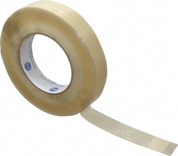 Intertape - 1" x 60 Yd Clear Rubber Adhesive Packaging Tape - Polyester Film Backing, 7.5 mil Thick, 333 Lb Tensile Strength, Series RG16 - Caliber Tooling