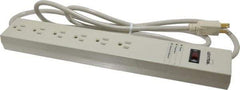 Leviton - 6 Outlets, 120 Volts, 15 Amps, 6' Cord, Power Outlet Strip - Free Hanging Mount, 5-15R NEMA Configuration, 15.06" Strip, cULus, UL Listed File 1449 - Caliber Tooling