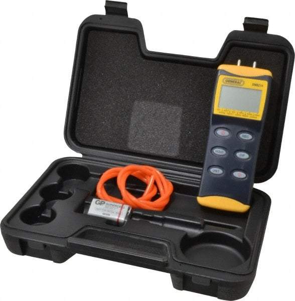 General - 15 Max psi, 0.3% Accuracy, Handheld Digital Manometer - 30 Maximum PSI, 415 Inch Water Column - Caliber Tooling