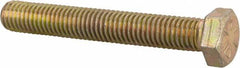 Made in USA - 1/2-13 UNC, 3-1/2" Length Under Head Hex Head Cap Screw - Fully Threaded, Grade 8 Alloy Steel, Zinc Yellow Dichromate Finish, 3/4" Hex - Caliber Tooling