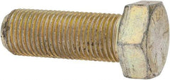 Made in North America - 1/2-20 UNF, 1-3/8" Length Under Head Hex Head Cap Screw - Partially Threaded, Grade 8 Alloy Steel, Zinc Yellow Dichromate Finish, 3/4" Hex - Caliber Tooling