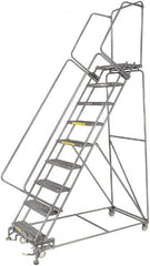 Ballymore - 123" 9 Step Ladder - 300 Lb Capacity, 90" Platform Height, 32" Base Width x 68" Depth, Perforated Tread - Caliber Tooling