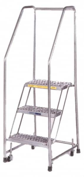 Ballymore - 103" 7 Step Ladder - 300 Lb Capacity, 70" Platform Height, 24" Base Width x 56" Depth, Heavy-Duty Serrated Grating - Caliber Tooling