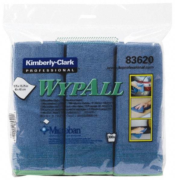 WypAll - Reusable Microfiber Wipes - Packet, 15-3/4" x 15-3/4" Sheet Size, Blue - Caliber Tooling