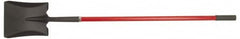 PRO-SOURCE - 11" High x 9-1/2" Wide Square Steel Shovel - 48" Long Fiberglass Straight Handle, Front Turned - Caliber Tooling