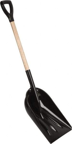 PRO-SOURCE - 14" High x 18" Wide Square Plastic Shovel - 29" Long Wood D-Grip Handle - Caliber Tooling