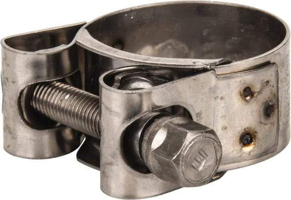 Mikalor - 1-1/4" Hose, 0.78" Wide x 0.04" Thick, T-Bolt Hose Clamp - 1.22 to 1.34" Diam, Stainless Steel - Caliber Tooling