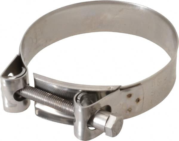 Mikalor - 3-3/4" Hose, 0.98" Wide x 0.04" Thick, T-Bolt Hose Clamp - 3.58 to 3.82" Diam, Stainless Steel - Caliber Tooling