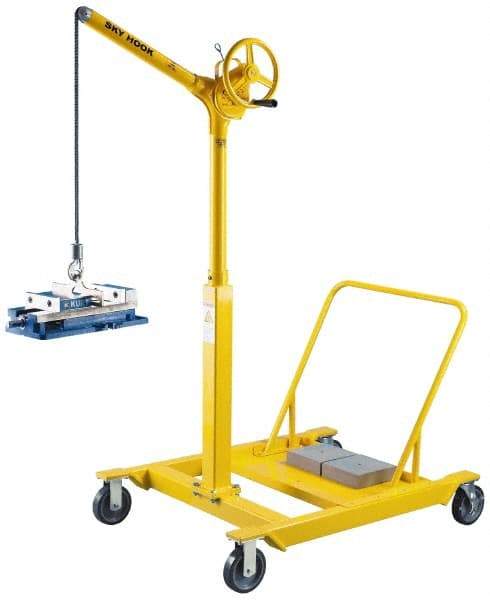 Sky Hook - 500 Lb Load Capacity, Steel Sky Hook Crane - Reverse Cherry Picker Mobil Base - Caliber Tooling