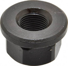 Gibraltar - 5/8-18, 1-3/8" Flange Diam, 13/16" High, 1-1/16" Across Flats, Flange Nut - Grade 12L14 Steel, Black Oxide Finish, 3/16" Flange Height, TCMAI - Caliber Tooling