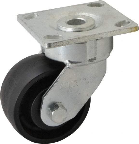 Albion - 4" Diam x 2" Wide x 5-5/8" OAH Top Plate Mount Swivel Caster - Glass Filled Nylon, 800 Lb Capacity, Precision Sealed Bearing, 4 x 4-1/2" Plate - Caliber Tooling