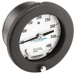 Ashcroft - 4-1/2" Dial, 1/4 Thread, 0-100 Scale Range, Pressure Gauge - Center Back Connection Mount, Accurate to 0.5% of Scale - Caliber Tooling