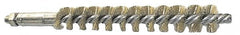 Schaefer Brush - 4" Brush Length, 1" Diam, Double Stem, Single Spiral Tube Brush - 6-1/4" Long, Brass, 1/4-28 Male Connection - Caliber Tooling