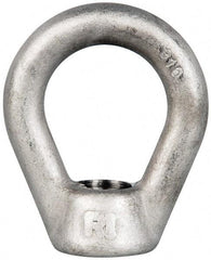 Gibraltar - 5,000 Lb Capacity, 3/4-10 Thread, Stainless Steel Lifting Eye Nut - Grade 316, 3" High, 1-1/2" Inside & 2-1/2" Outside Eye Diam, 1-3/8" Bell/Base Width - Caliber Tooling