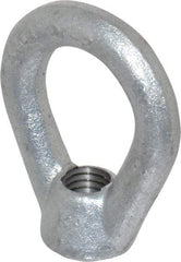 Gibraltar - 2,700 Lb Capacity, 1/2-13 Thread, Galvanized Finsih, Carbon Steel Heavy Duty Lifting Eye Nut - Grade C-1030, 2-1/2" High, 1-1/4" Inside & 2" Outside Eye Diam, 7/8" Bell/Base Width - Caliber Tooling