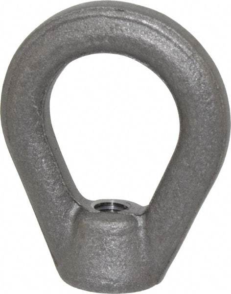 Gibraltar - 2,700 Lb Capacity, 3/8-16 Thread, Self Colored, Carbon Steel Heavy Duty Lifting Eye Nut - Grade C-1030, 2-1/2" High, 1-1/4" Inside & 2" Outside Eye Diam, 7/8" Bell/Base Width - Caliber Tooling