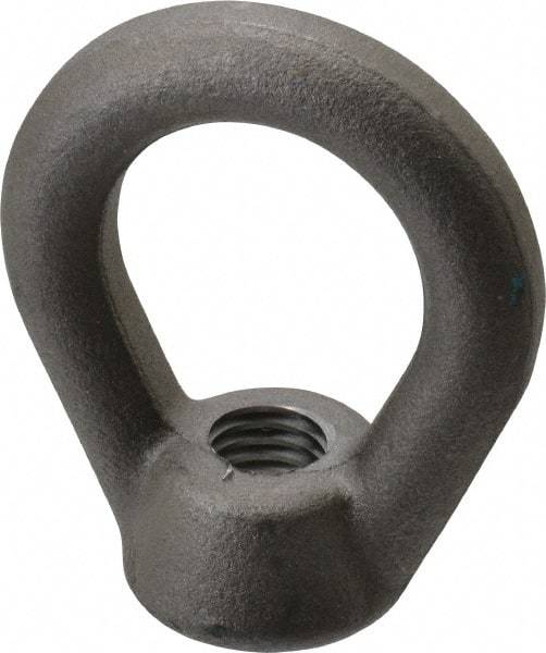 Gibraltar - 5,000 Lb Capacity, 5/8-11 Thread, Self Colored, Carbon Steel Heavy Duty Lifting Eye Nut - Grade C-1030, 3" High, 1-1/2" Inside & 2-1/2" Outside Eye Diam, 1-3/8" Bell/Base Width - Caliber Tooling