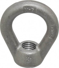 Gibraltar - 5,000 Lb Capacity, 3/4-10 Thread, Self Colored, Carbon Steel Heavy Duty Lifting Eye Nut - Grade C-1030, 3" High, 1-1/2" Inside & 2-1/2" Outside Eye Diam, 1-3/8" Bell/Base Width - Caliber Tooling