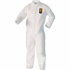 KleenGuard - Size M Film Laminate Chemical Resistant Coveralls - White, Zipper Closure, Open Cuffs, Open Ankles - Caliber Tooling