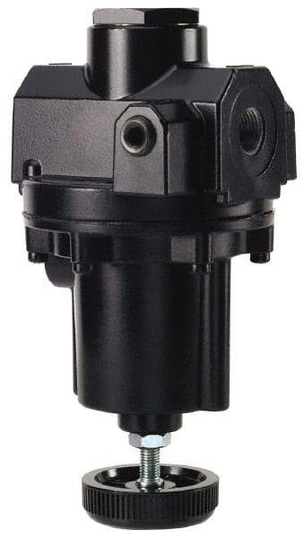 ARO/Ingersoll-Rand - 1/2 NPT Port, 200 CFM, Zinc Diaphragm Operated Regulator - 0 to 60 psi Range, 400 Max psi Supply Pressure, 1/4" Gauge Port Thread, 3.62" Wide x 7.2" High - Caliber Tooling