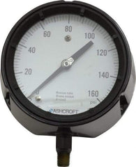 Ashcroft - 4-1/2" Dial, 1/4 Thread, 0-160 Scale Range, Pressure Gauge - Lower Connection, Rear Flange Connection Mount, Accurate to 0.5% of Scale - Caliber Tooling