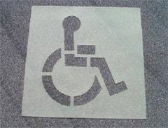 NMC - Handicapped Symbol Stencil - 38 Inch High x 34 Inch Wide Character x 0.06 Inch Thick, Polyethylene - Caliber Tooling