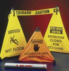 NMC - Warning - People Working, 18" High, Plastic Floor Sign - POP-UP, Orange, For Accident Prevention - Caliber Tooling