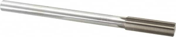 Interstate - 0.744" High Speed Steel 6 Flute Chucking Reamer - Straight Flute, 5/8" Straight Shank, 2-1/2" Flute Length, 9-1/2" OAL - Caliber Tooling