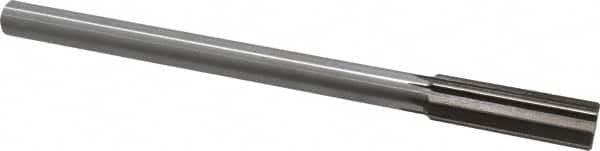 Interstate - 0.695" High Speed Steel 6 Flute Chucking Reamer - Straight Flute, 9/16" Straight Shank, 2-1/4" Flute Length, 9" OAL - Caliber Tooling