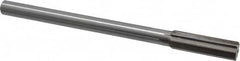 Interstate - 0.696" High Speed Steel 6 Flute Chucking Reamer - Straight Flute, 9/16" Straight Shank, 2-1/4" Flute Length, 9" OAL - Caliber Tooling