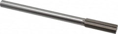 Interstate - 0.698" High Speed Steel 6 Flute Chucking Reamer - Straight Flute, 9/16" Straight Shank, 2-1/4" Flute Length, 9" OAL - Caliber Tooling