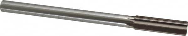 Interstate - 0.754" High Speed Steel 6 Flute Chucking Reamer - Straight Flute, 5/8" Straight Shank, 2-1/2" Flute Length, 9-1/2" OAL - Caliber Tooling