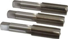 Interstate - M22x1.50 Metric Fine, 4 Flute, Bottoming, Plug & Taper, Bright Finish, High Speed Steel Tap Set - Right Hand Cut, 4-11/16" OAL, 2-7/32" Thread Length - Caliber Tooling