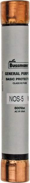 Cooper Bussmann - 600 VAC, 5 Amp, Fast-Acting General Purpose Fuse - Fuse Holder Mount, 127mm OAL, 50 at AC/DC kA Rating, 13/16" Diam - Caliber Tooling