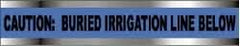 NMC - Caution: Buried Irrigation Line Below, Detectable Underground Tape - 1,000 Ft. Long x 3 Inch Wide Roll, Polyethylene on Aluminum, 5 mil Thick, Blue - Caliber Tooling