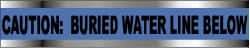 NMC - Caution: Buried Water Line Below, Detectable Underground Tape - 1,000 Ft. Long x 6 Inch Wide Roll, Polyethylene on Aluminum, 5 mil Thick, Blue - Caliber Tooling