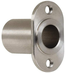 Gibraltar - 1/2" Pin Diam, #10-32 Mounting Hole, Oblong Flange, Stainless Steel Quick Release Pin Receptacle - 1-1/8" Between Mount Hole Center, 1.195" Depth, 3/4" Diam, Grade 303 - Caliber Tooling