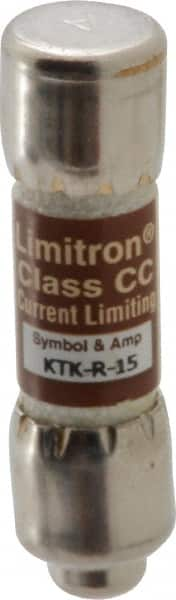 Cooper Bussmann - 600 VAC, 15 Amp, Fast-Acting General Purpose Fuse - Fuse Holder Mount, 1-1/2" OAL, 200 at AC (RMS) kA Rating, 13/32" Diam - Caliber Tooling