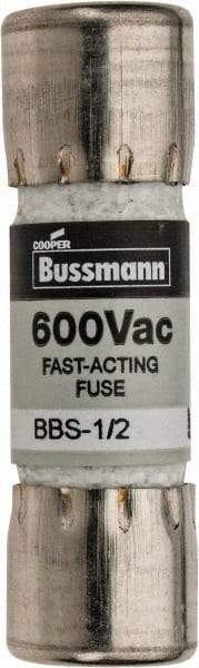 Cooper Bussmann - 600 VAC, 0.5 Amp, Fast-Acting General Purpose Fuse - Fuse Holder Mount, 1-3/8" OAL, 10 at AC kA Rating, 13/32" Diam - Caliber Tooling